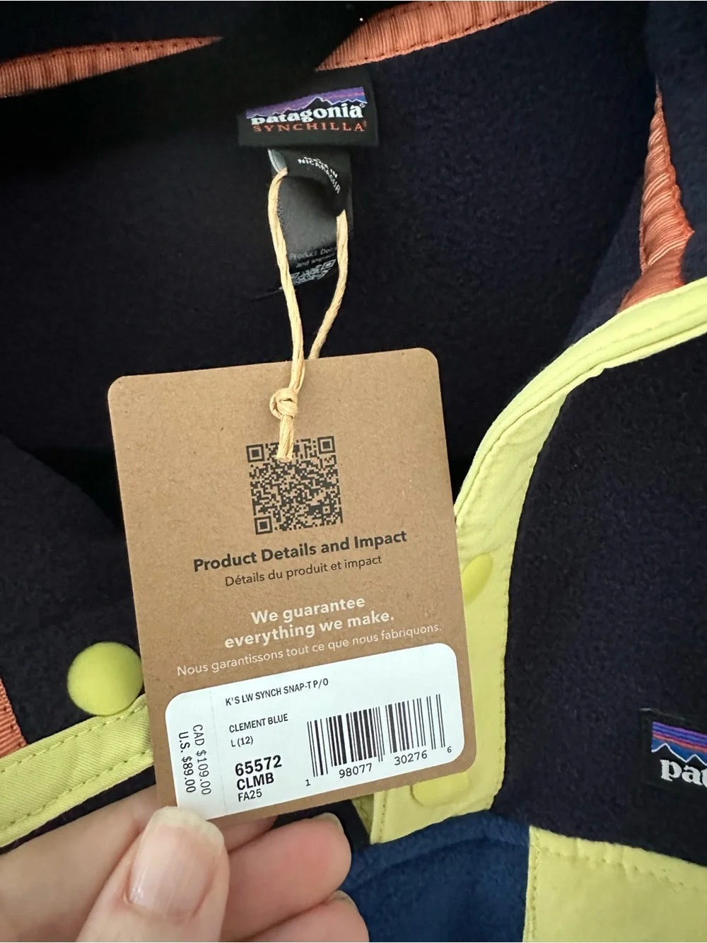 NWT Patagonia Kids’ Lightweight Synchilla® Snap-T® Pullover